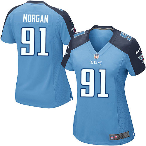 Women's Game Derrick Morgan Nike Jersey Light Blue Home - #91 NFL Tennessee Titans